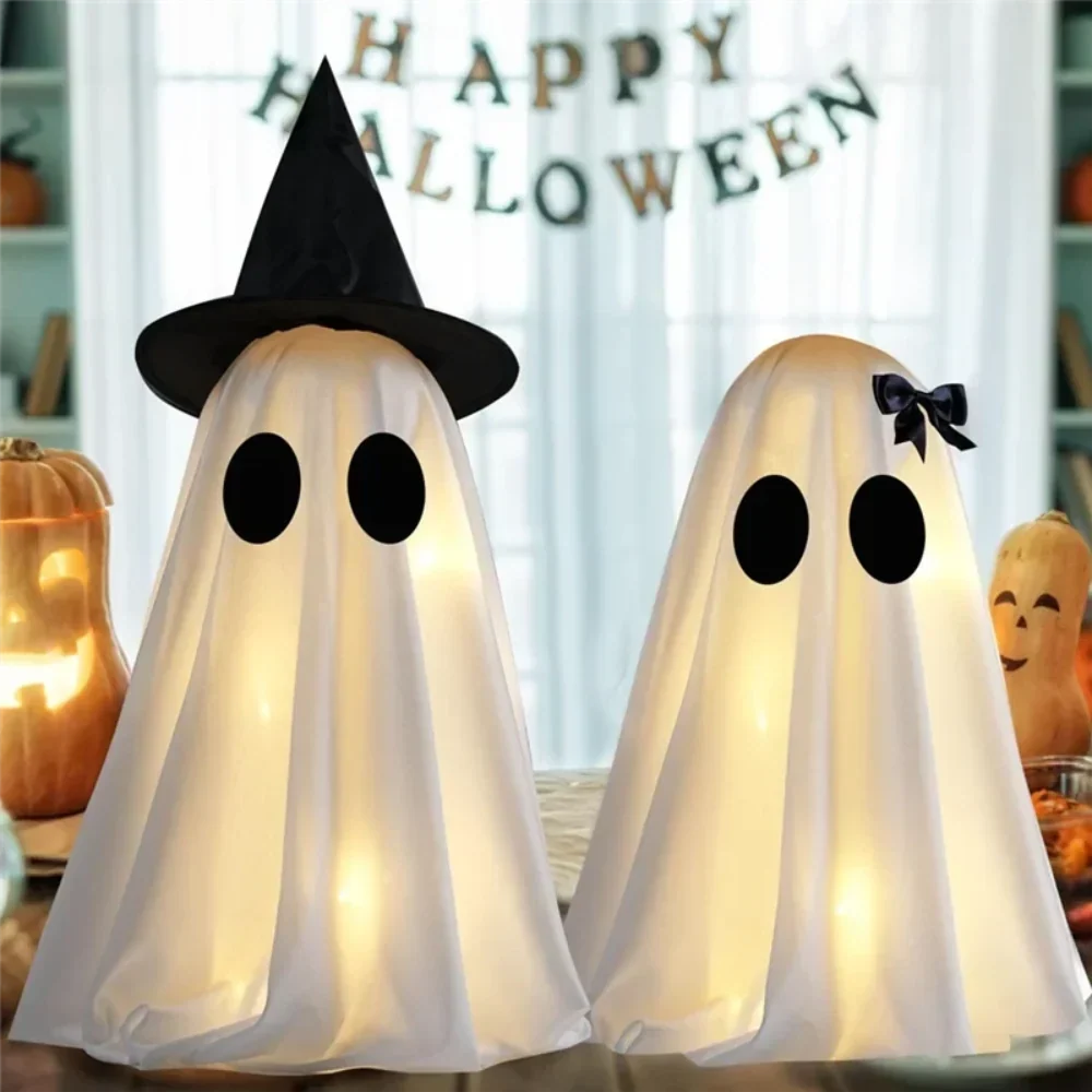 Decoratieve Spookfiguren Set Wit 2 Stuks Halloween Interieur Tafel Schouw Seizoensdecoratie Geest Decoratie | Sansoti