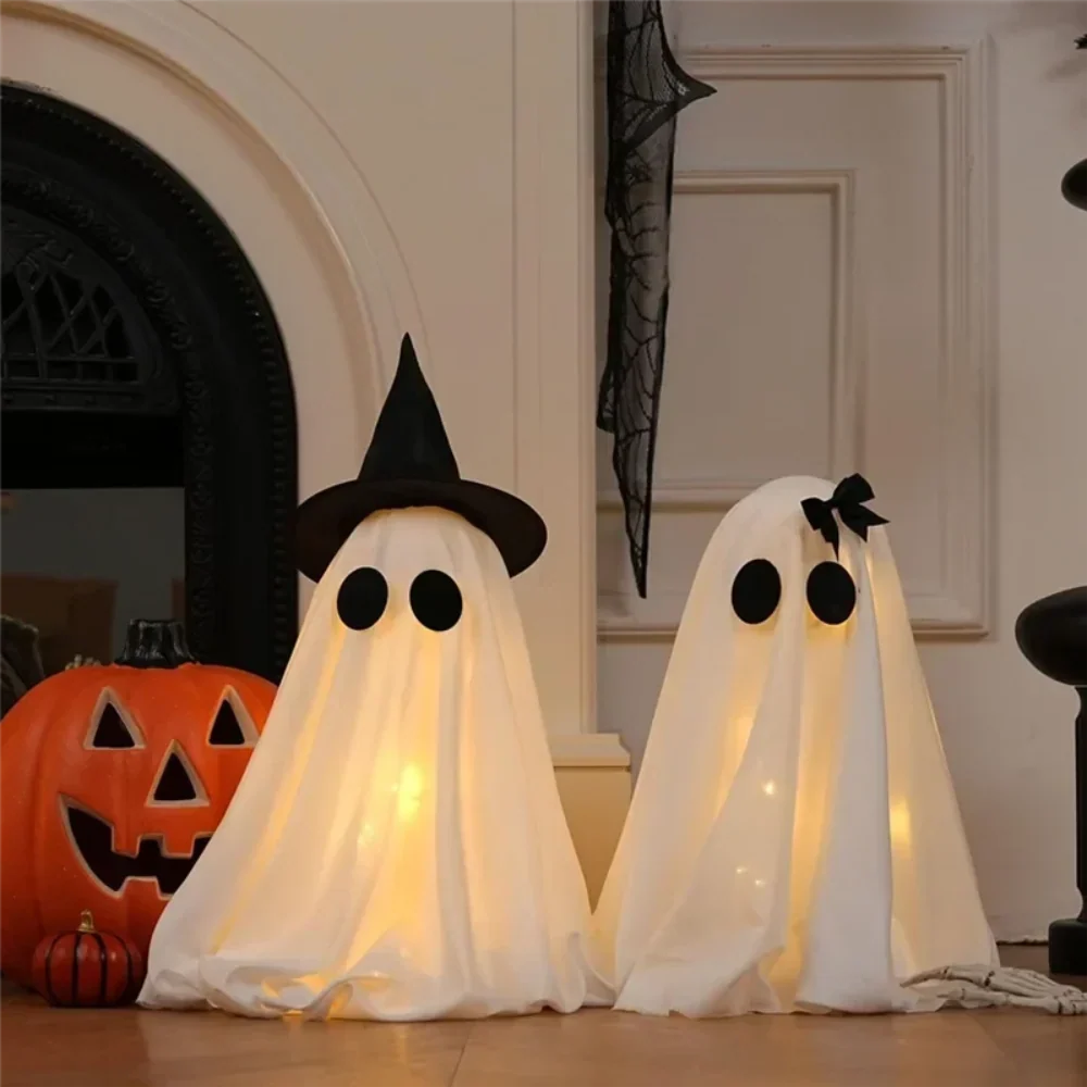Decoratieve Spookfiguren Set Wit 2 Stuks Halloween Interieur Tafel Schouw Seizoensdecoratie Geest Decoratie | Sansoti