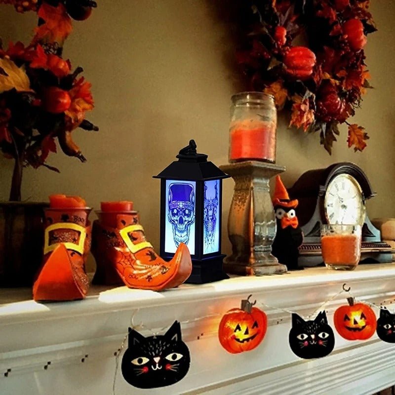 Decoratieve LED-lantaarn met Flakkerlicht Halloween Sfeerverlichting Binnen Buiten Tuin Tuindecoratie Sfeerlamp | Sansoti