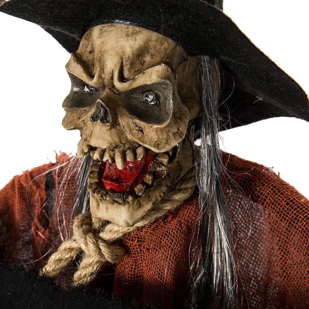 Hängende Geisterfigur mit leuchtenden Augen, 100 cm - gruselige Halloween-Dekoration für drinnen und draußen | Sansoti