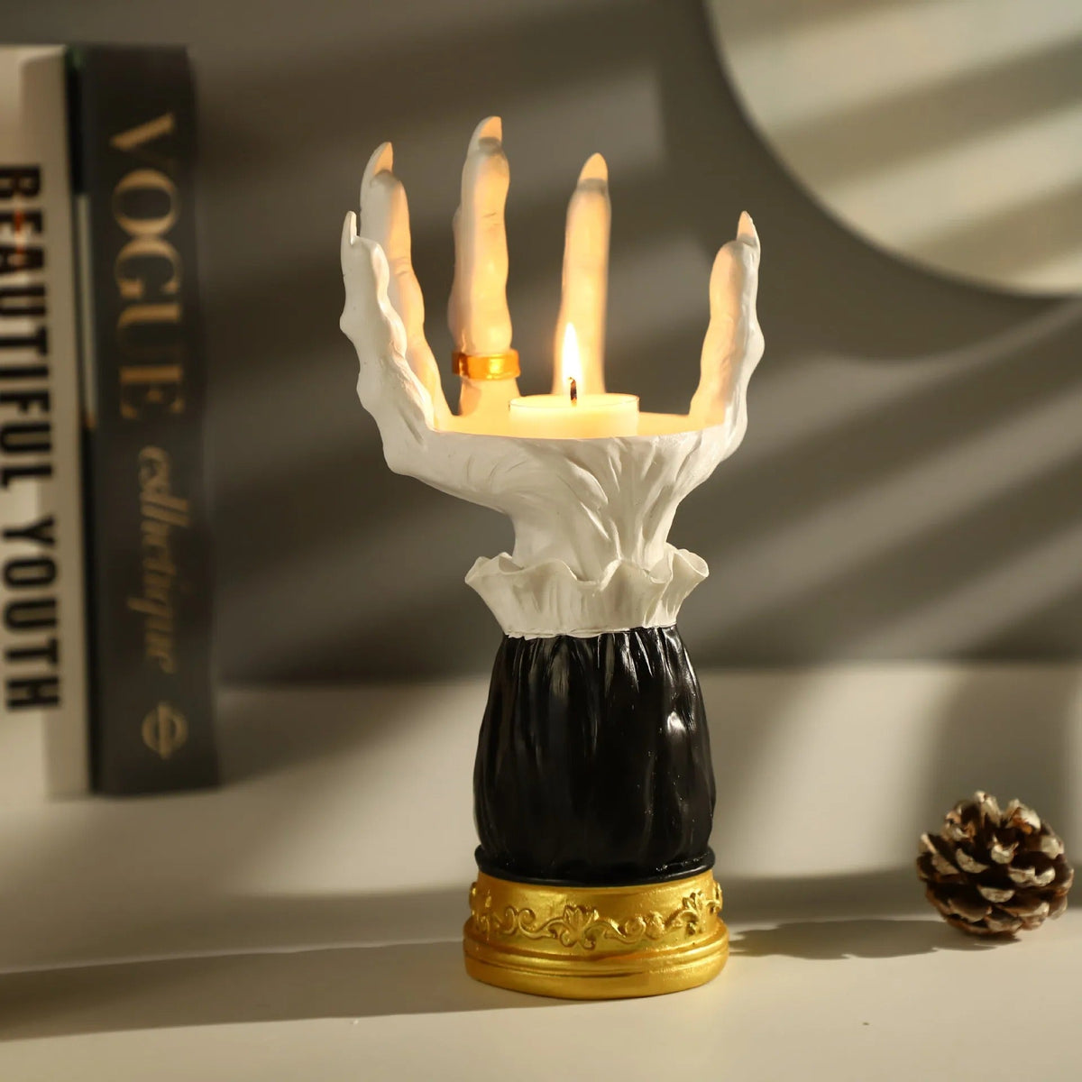 Heksenhand Kandelaar Halloween Decoratie Griezelig Gothic Handvorm Kaarsenhouder voor Sfeervolle Themafeesten | Sansoti