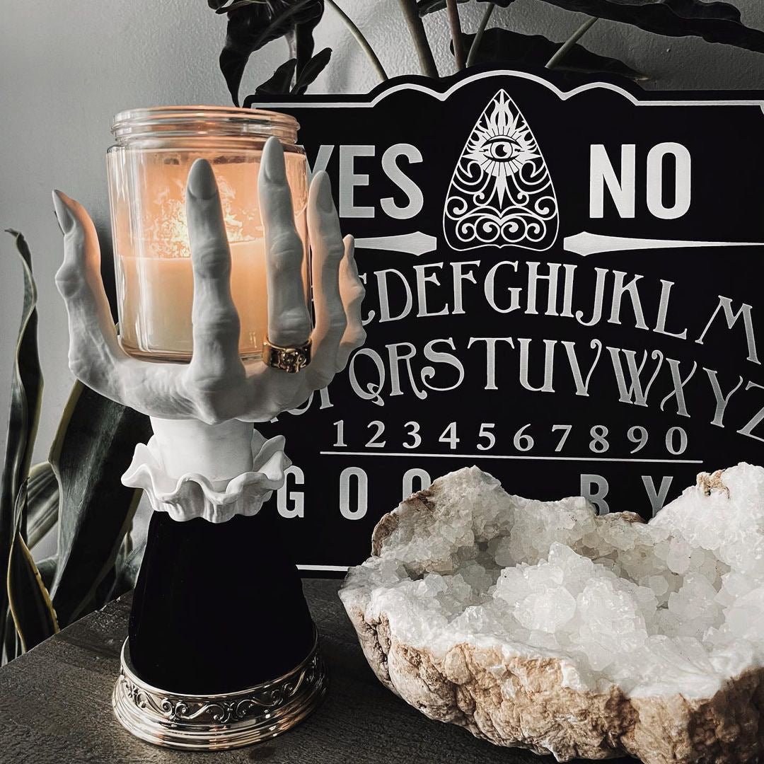Heksenhand Kandelaar Halloween Decoratie Griezelig Gothic Handvorm Kaarsenhouder voor Sfeervolle Themafeesten | Sansoti