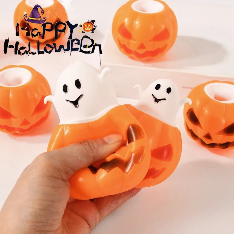 Pumpkin Squeeze Toy with Ghost Effect for Children Stress Relief Fidget Toy Sensory Relaxation | Sansoti