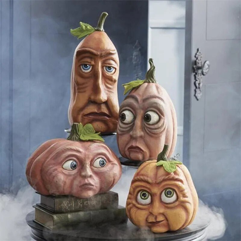 Figurka dyniowa Dekoracja ogrodowa Halloween Żywica Odporna na warunki atmosferyczne Zabawna Ozdoba ogrodowa Dekoracja imprezowa Dekoracja zewnętrzna | Sansoti