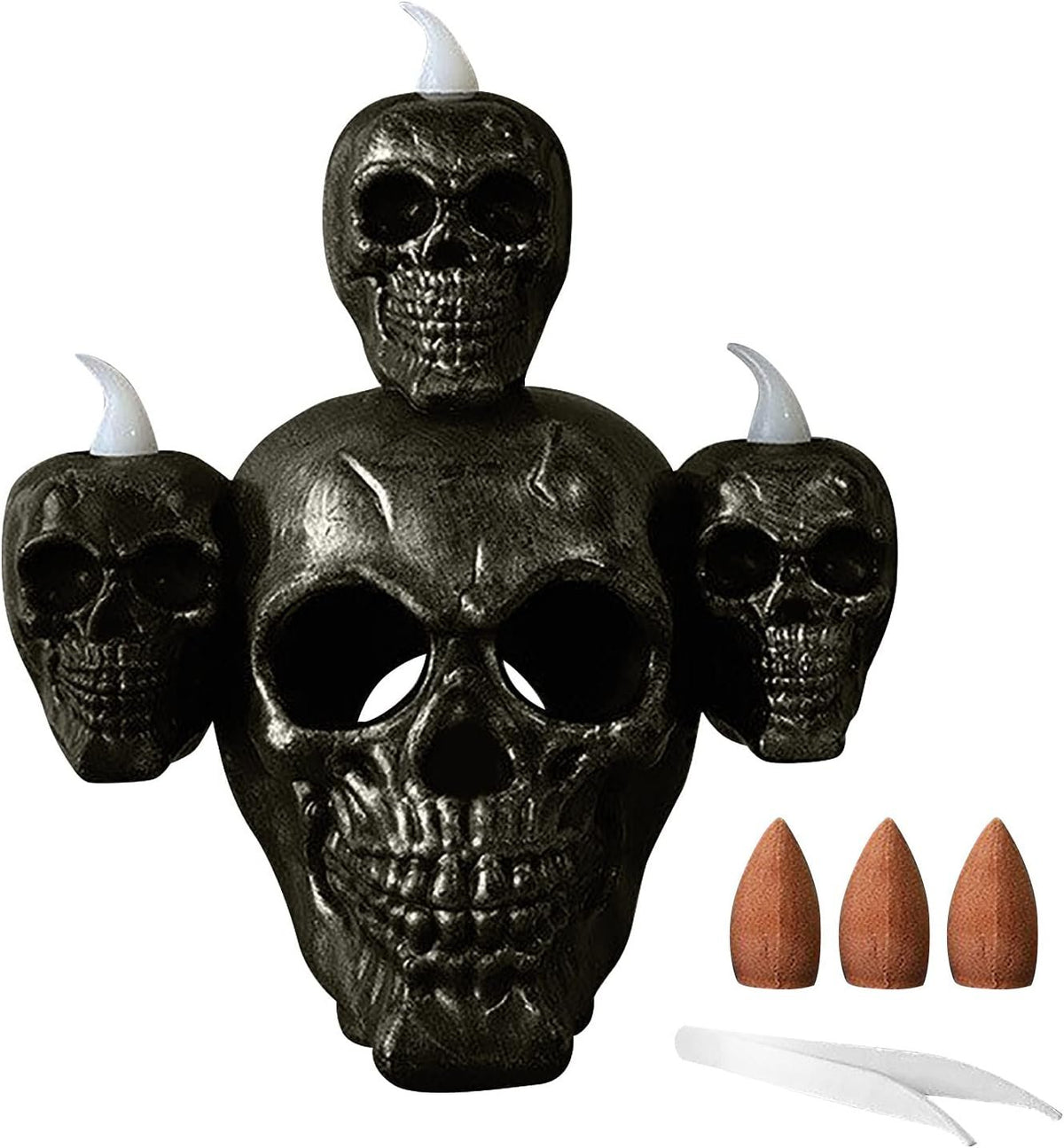 LED Skull Lamp Decoration Halloween Party Battery-Powered Ambient Lighting Spooky Theme Table Lamp Mood Light | Sansoti