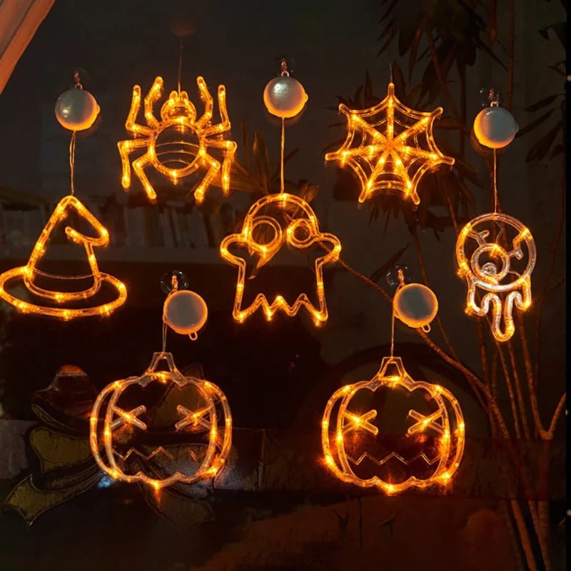 Halloween LED Suction Cup Lighting Creepy Window Ornament Decorative Mood Lighting Party Decoration | Sansoti