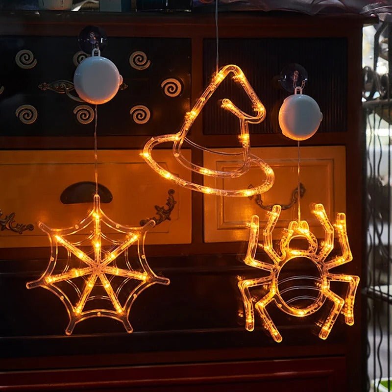 Halloween LED Suction Cup Lighting Creepy Window Ornament Decorative Mood Lighting Party Decoration | Sansoti