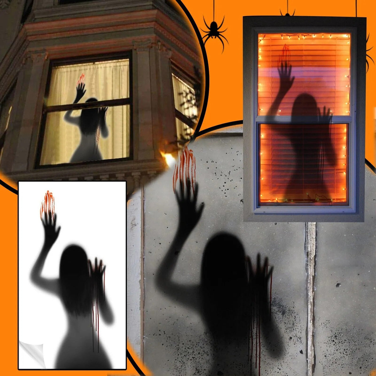 Zelfklevende Griezelstickers met Bloedsporen voor Ramen en Muren 96 x 43 cm Halloween Decoratie Scary | Sansoti