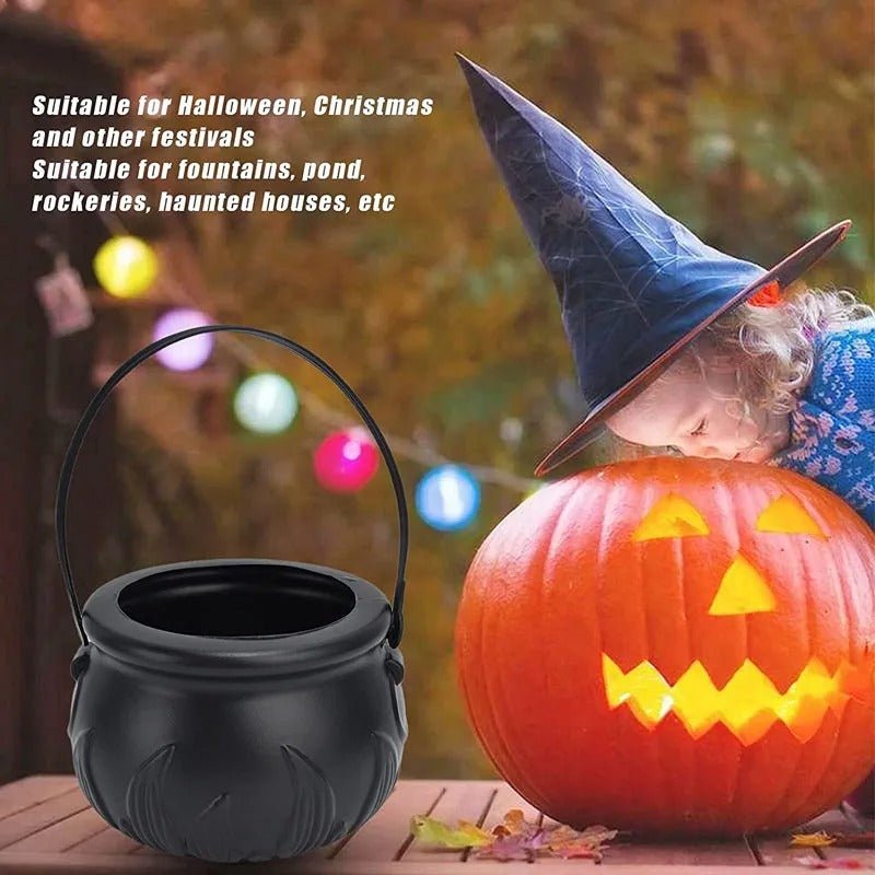 Lampka dekoracyjna w kształcie kotła czarownicy z efektem mgły, 12 kolorami LED, oświetlenie nastrojowe, lampka imprezowa na Halloween | Sansoti