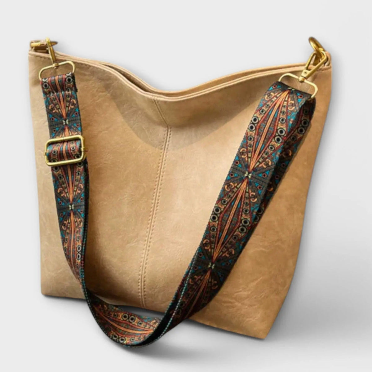 Bolso bandolera vintage para mujer, burdeos, con correa bordada ajustable, espacioso, cierre de cremallera, para uso diario | Sansoti