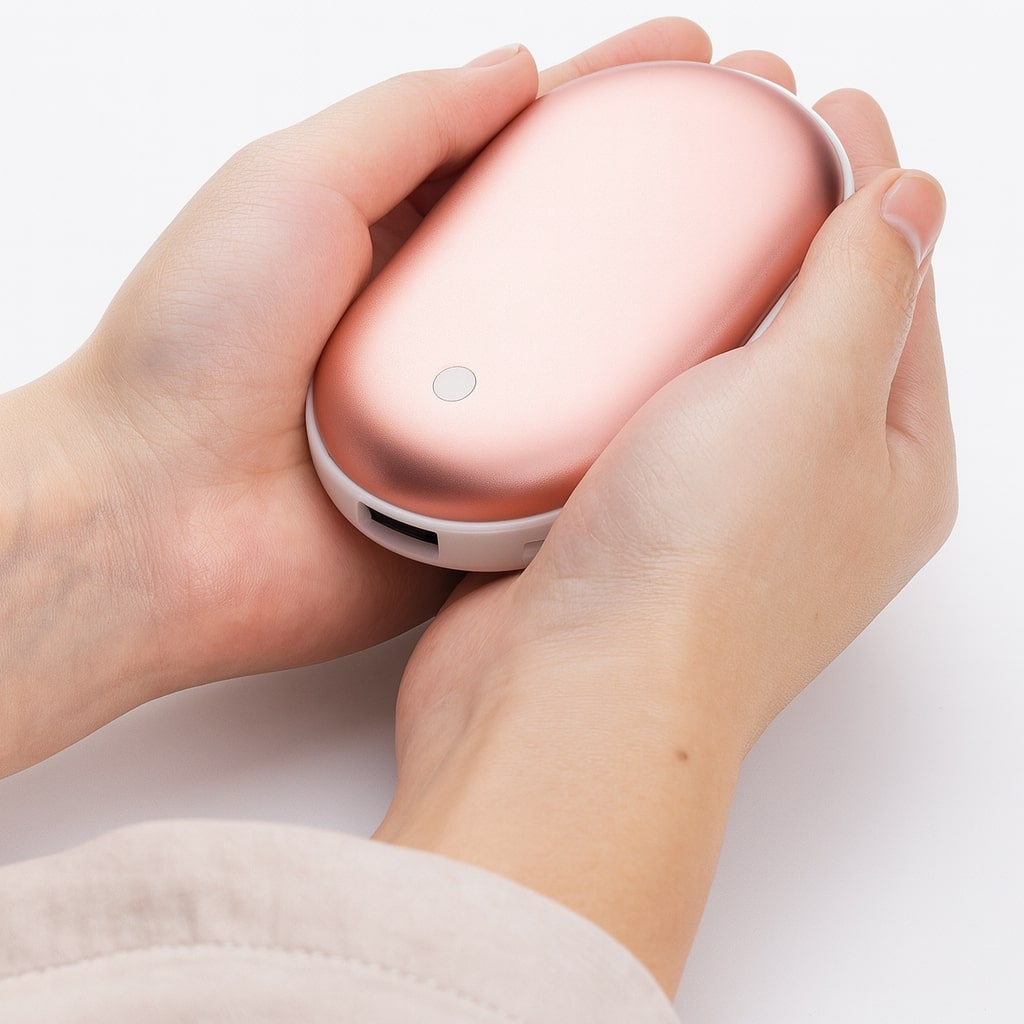Elektrische Handwarmer met Powerbank Oplaadbaar USB 5200mAh Taschenwärmer Zilver Goud Roségoud Blauw | Sansoti