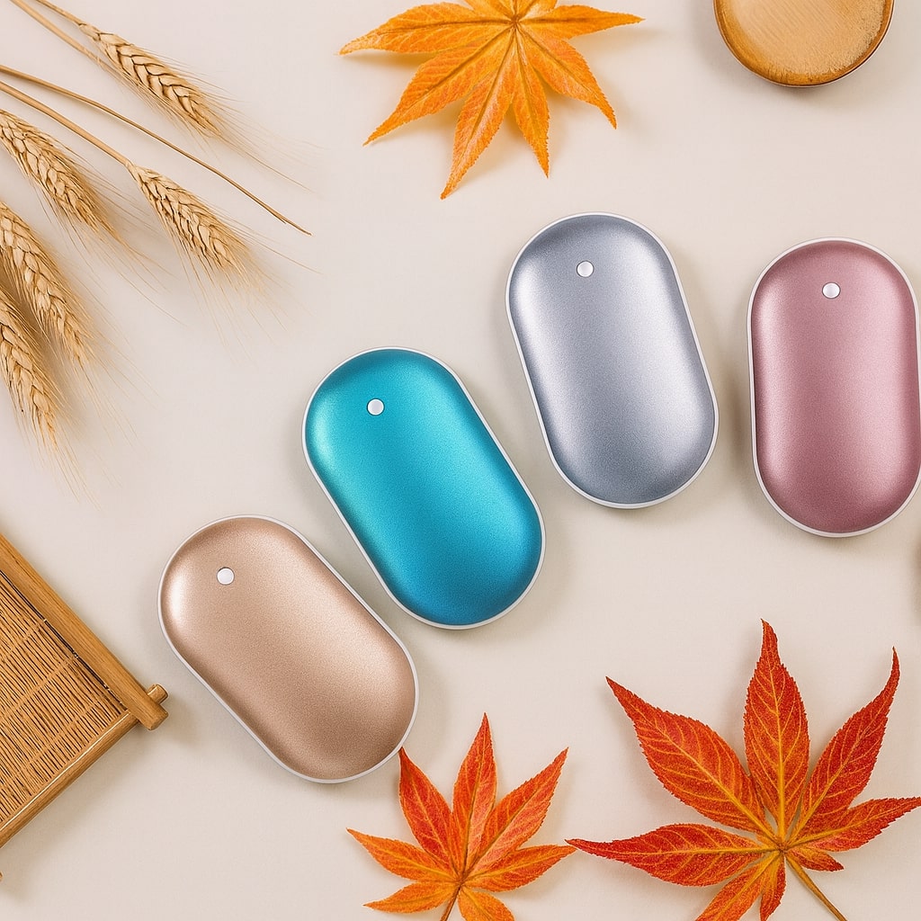 Elektrische Handwarmer met Powerbank Oplaadbaar USB 5200mAh Taschenwärmer Zilver Goud Roségoud Blauw | Sansoti