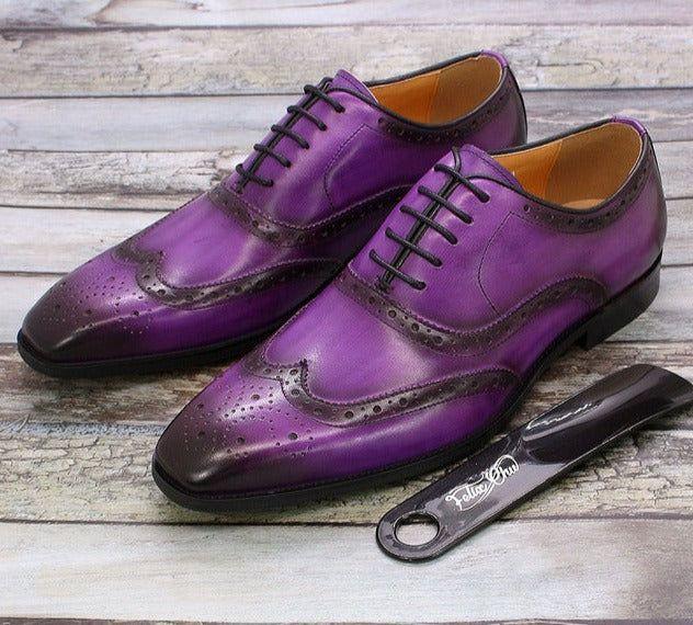 Chaussures Oxford pour hommes en cuir pleine fleur, brogues à bout fleuri, faites main, professionnelles, formelles, classiques, élégantes, pour le travail | Sansoti