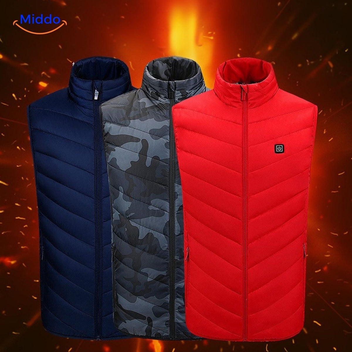Beheizbare Körperwärmeweste mit USB, 3 Heizstufen, Herren-Outdoorkleidung für Herbst und Winter, Wandern und Camping | Sansoti
