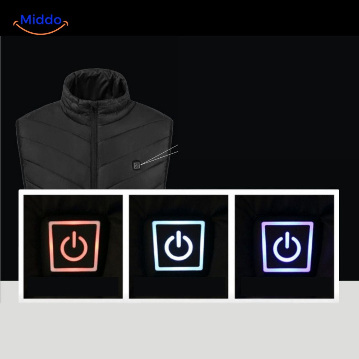 Beheizbare Körperwärmeweste mit USB, 3 Heizstufen, Herren-Outdoorkleidung für Herbst und Winter, Wandern und Camping | Sansoti
