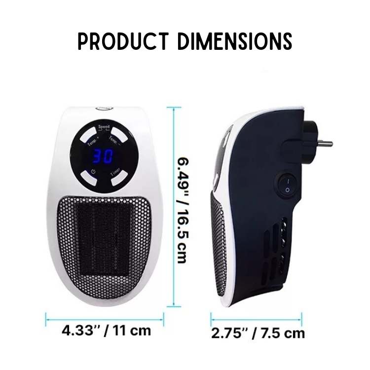 Compacte keramische elektrische heater voor snelle ruimteverwarming tot 32 m² | Sansoti