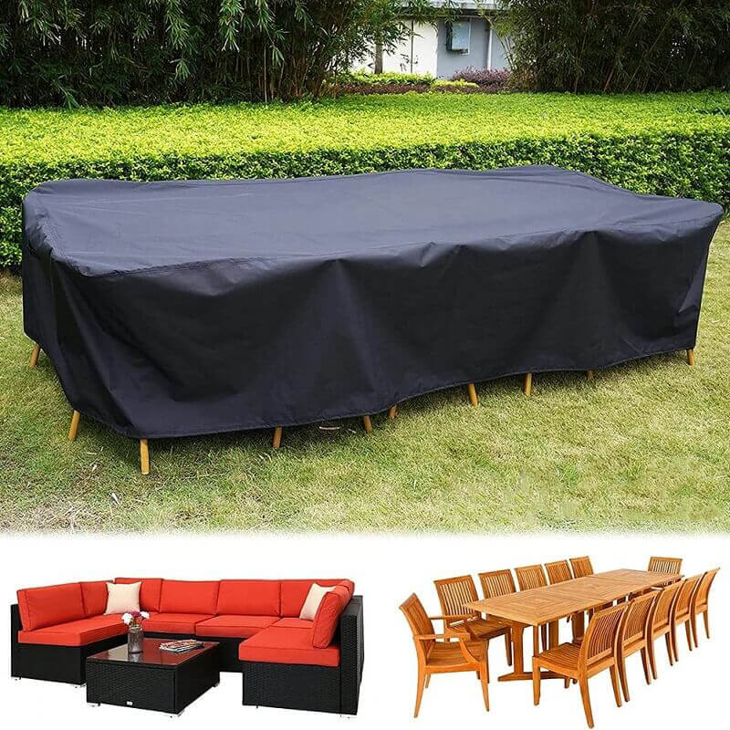 Wasserdichte Gartenmöbelabdeckung 420D Oxford – UV-beständig Windfest mit Kordelzug für Terrasse und Außenbereich | Sansoti