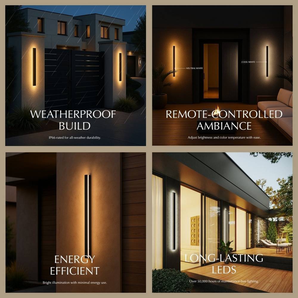 Moderne LED Wandlamp Voor Binnen En Buiten Met Strak Lijnontwerp | Sansoti