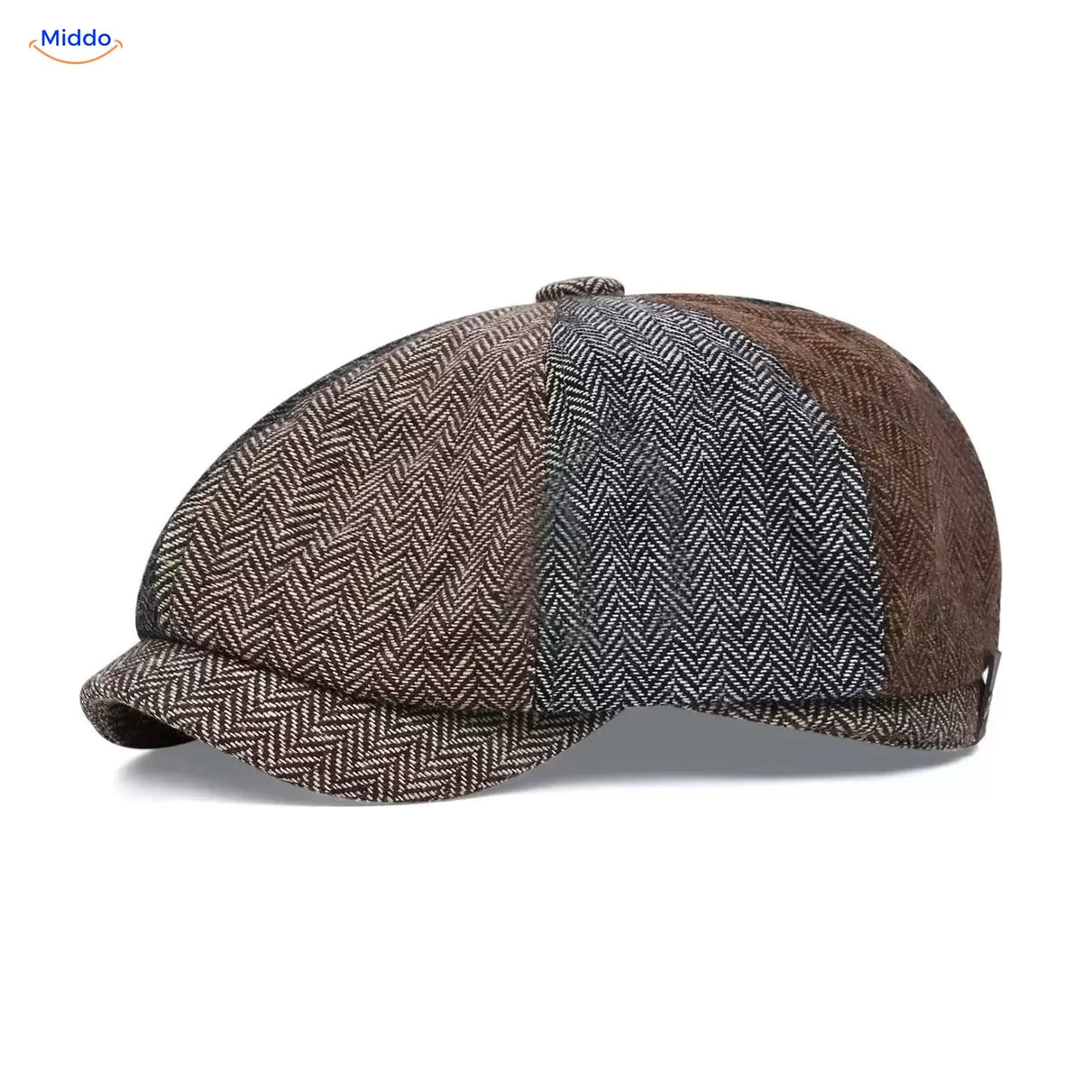 Classic Eight-Panel Flat Cap for Men Retro 1920s Foldable Lightweight One Size Vintage Style | Sansoti
