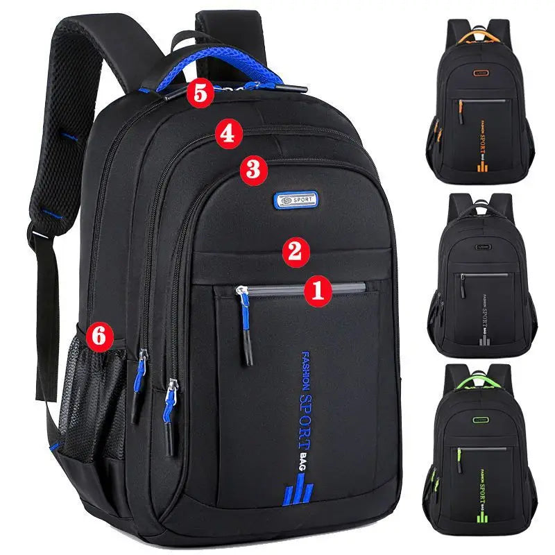 Waterdichte Rugzak 45x30x15cm Oxford Zwart Groen Blauw Oranje Rood Laptop Schooltas Business Reistas | Sansoti