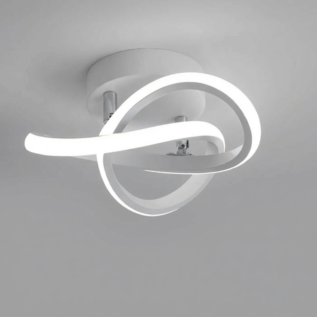 LED Plafondlamp Dubbel Ring Aluminium 24cm Woonkamer Slaapkamer Warm Wit Energiezuinig 18W Plafonnière | Sansoti