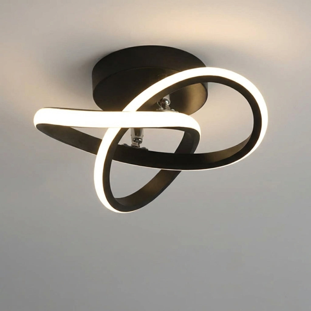 LED Plafondlamp Dubbel Ring Aluminium 24cm Woonkamer Slaapkamer Warm Wit Energiezuinig 18W Plafonnière | Sansoti