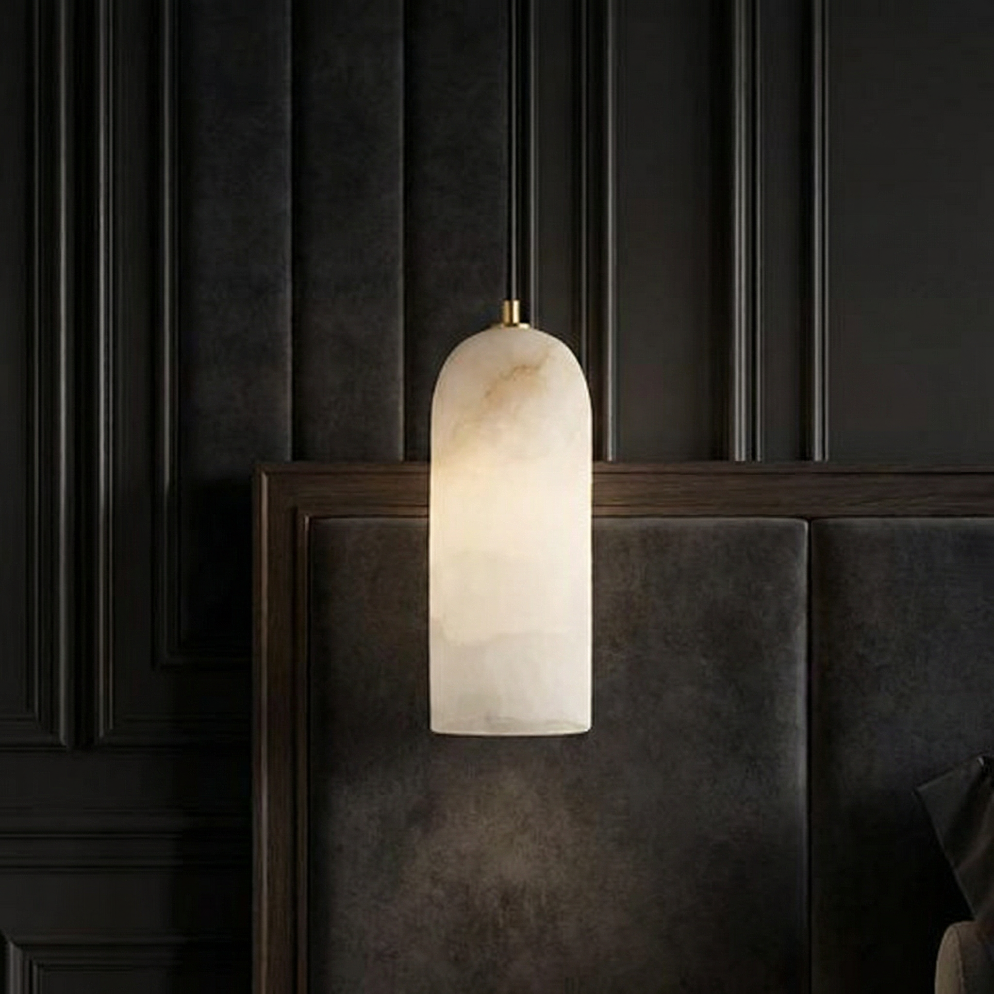Marmeren Hanglamp met Koperen Afwerking – Moderne Scandinavische Verlichting | Sansoti
