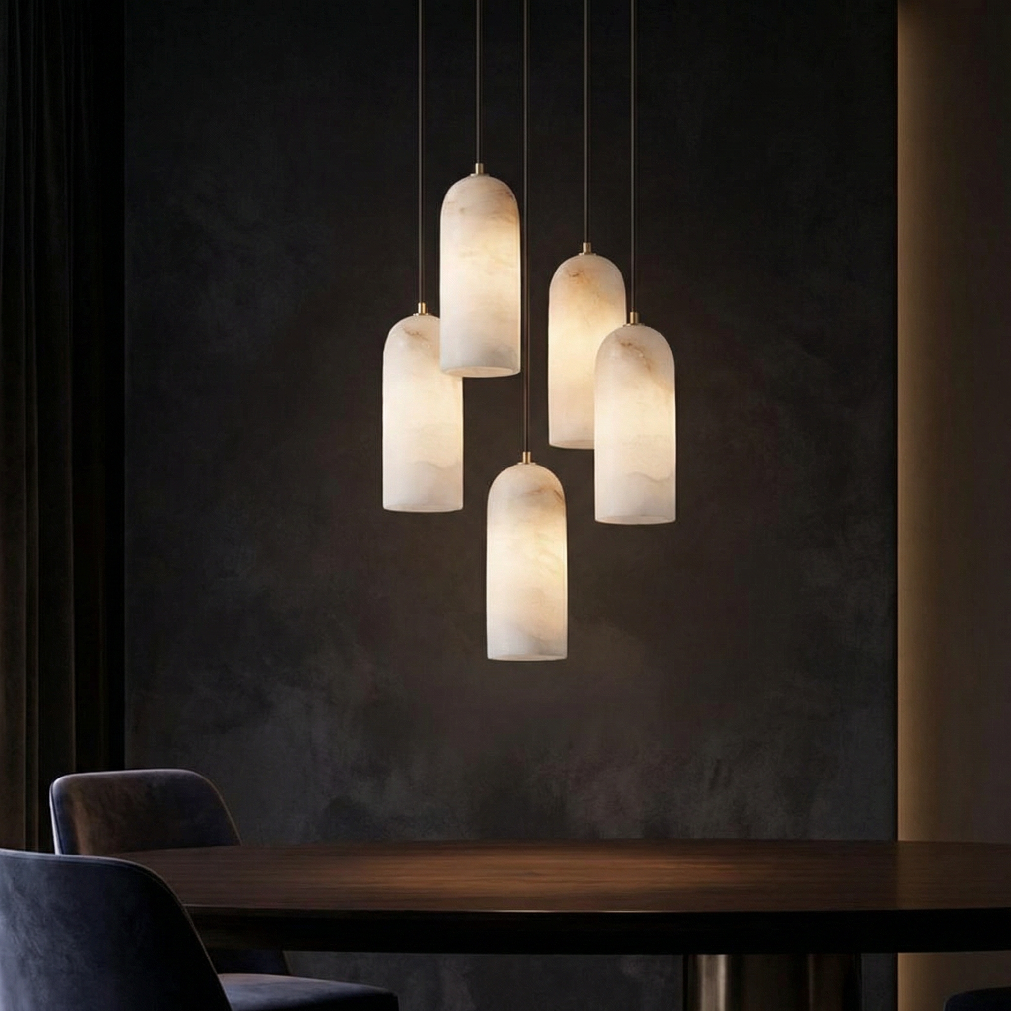 Marmeren Hanglamp met Koperen Afwerking – Moderne Scandinavische Verlichting | Sansoti