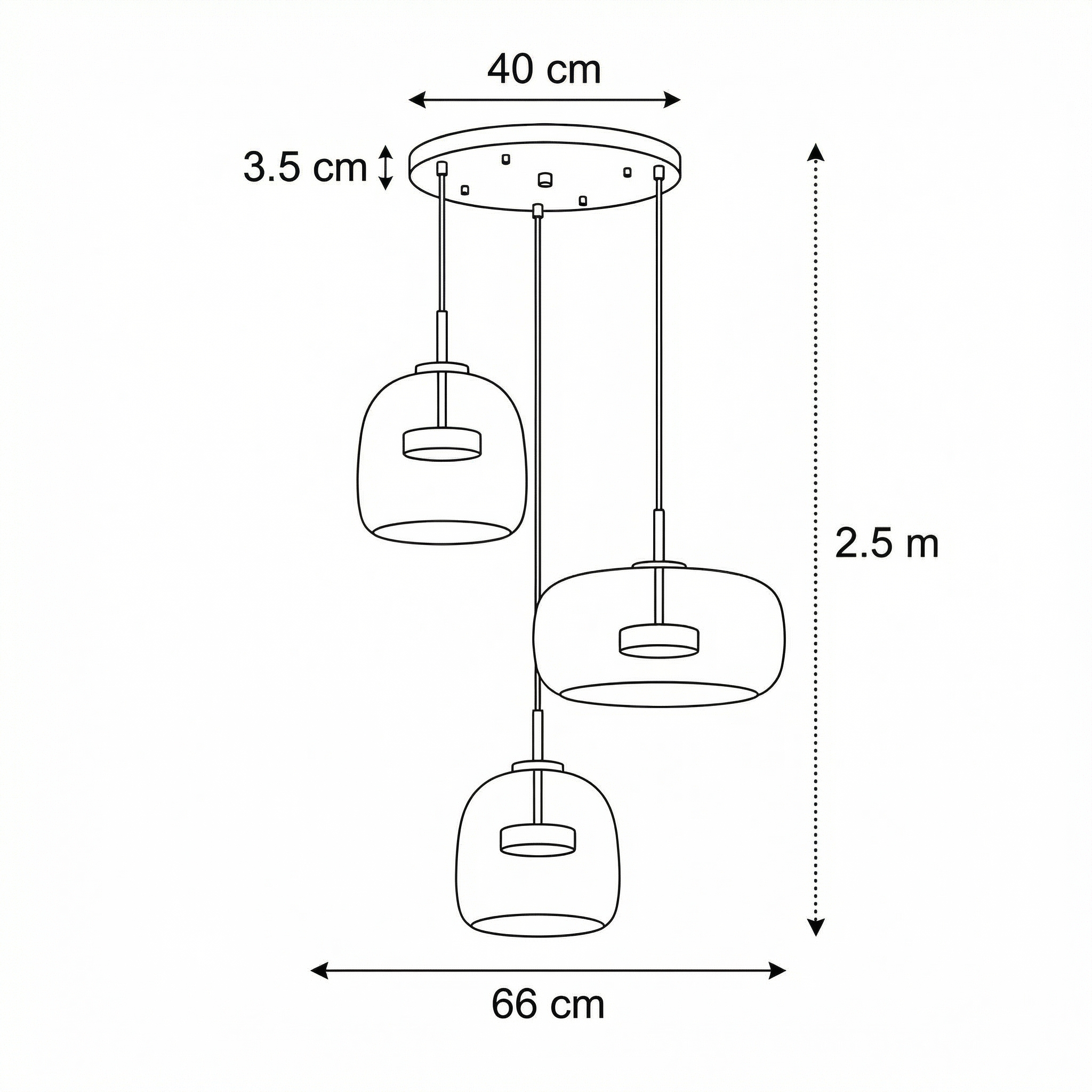 Scandinavische Glazen Hanglamp – Warm Sfeerlicht met Amber, Helder of Grijs Glas – Ø 15, 25 of 35 cm – Moderne Verlichting voor Keuken, Eetkamer en Woonkamer | Sansoti