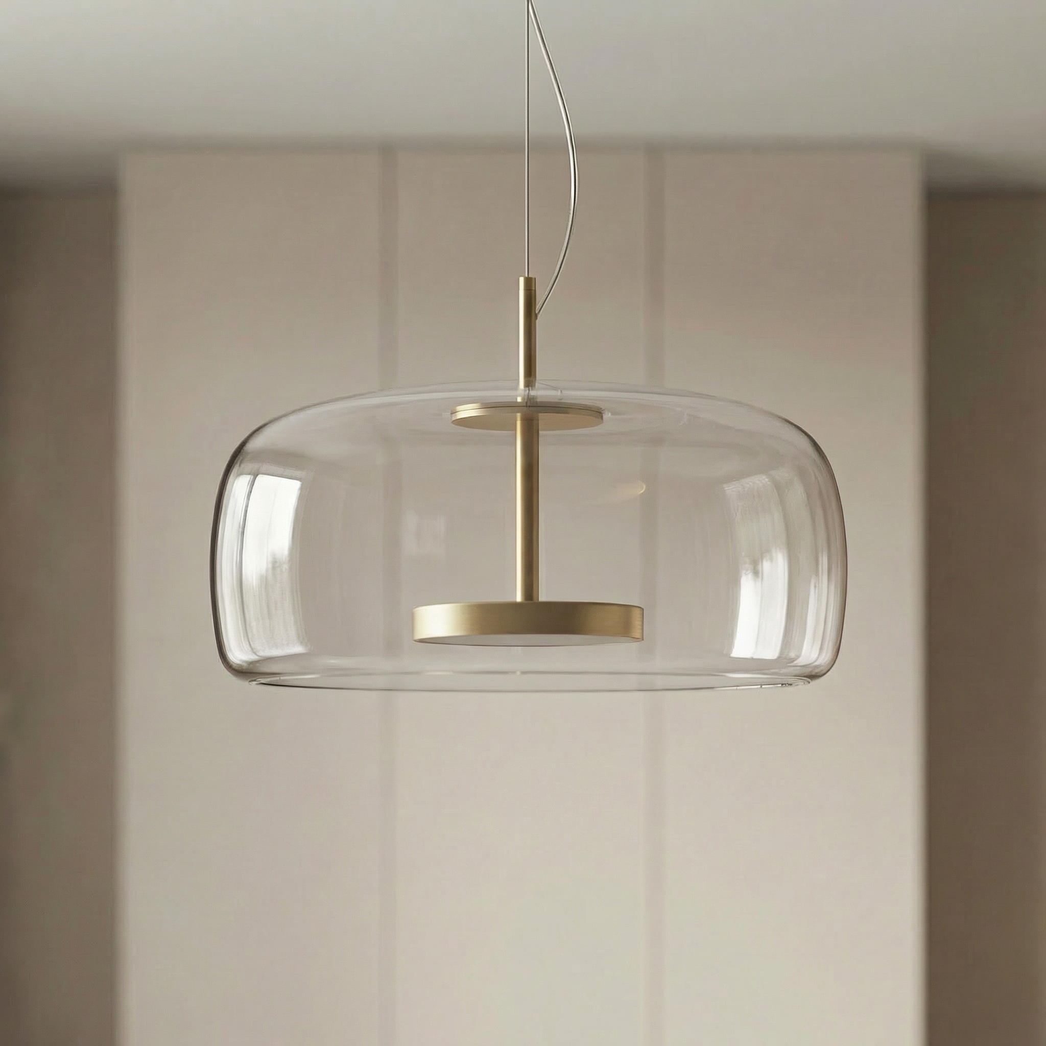 Scandinavische Glazen Hanglamp – Warm Sfeerlicht met Amber, Helder of Grijs Glas – Ø 15, 25 of 35 cm – Moderne Verlichting voor Keuken, Eetkamer en Woonkamer | Sansoti