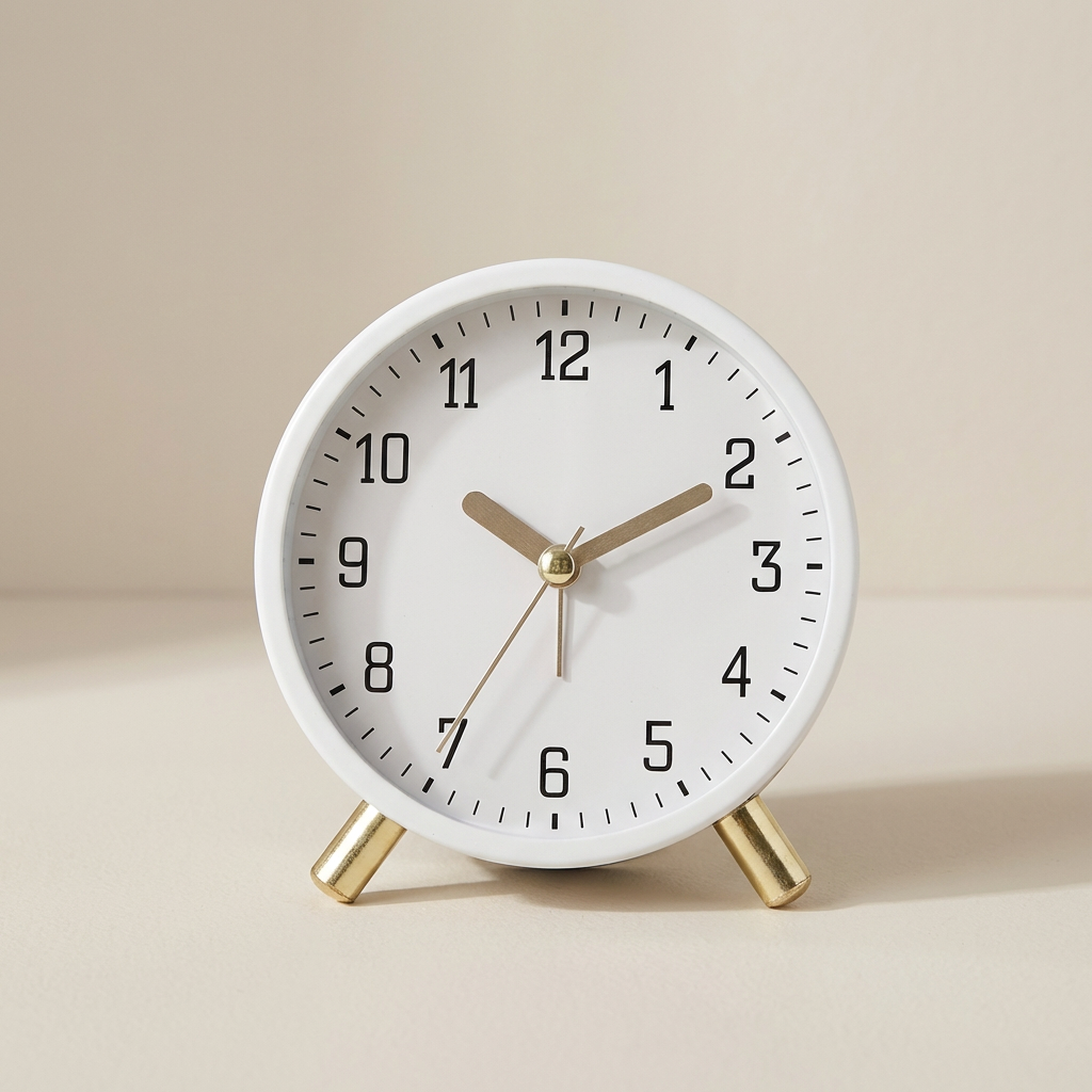 Tafelklok Scandinavisch Stil Stil Uurwerk Metaal Glas Batterij 13x11x5.5cm | Sansoti