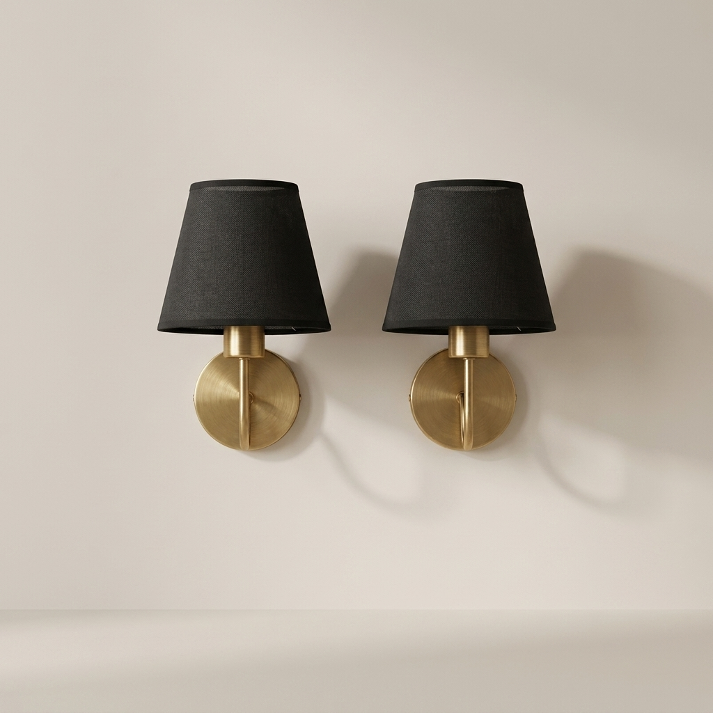 Oplaadbare LED Wandlamp met Afstandsbediening 5W Zwart Goud Accent voor Slaapkamer Hal Woonkamer Draadloze Verlichting | Sansoti