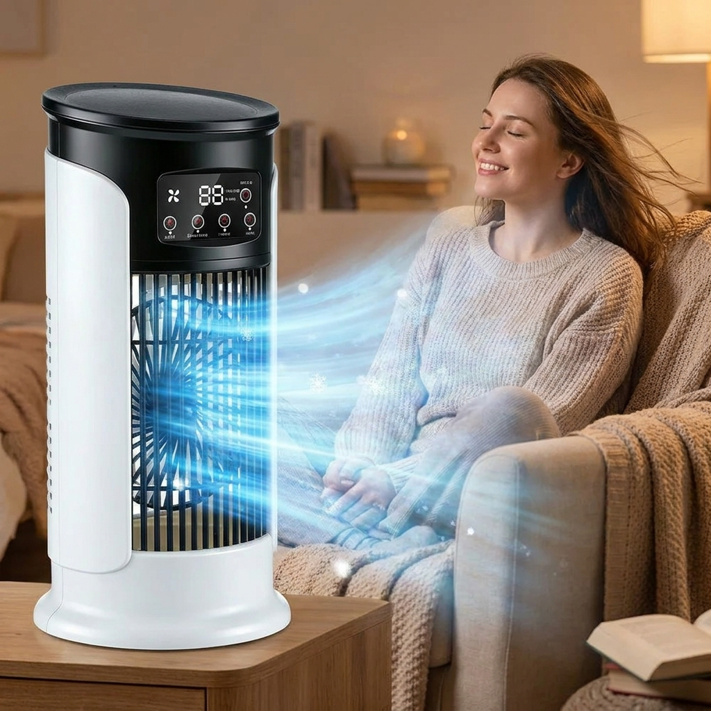 Compacte 3-in-1 Toren Luchtkoeler met Stille Werking en 6 Snelheden | Sansoti