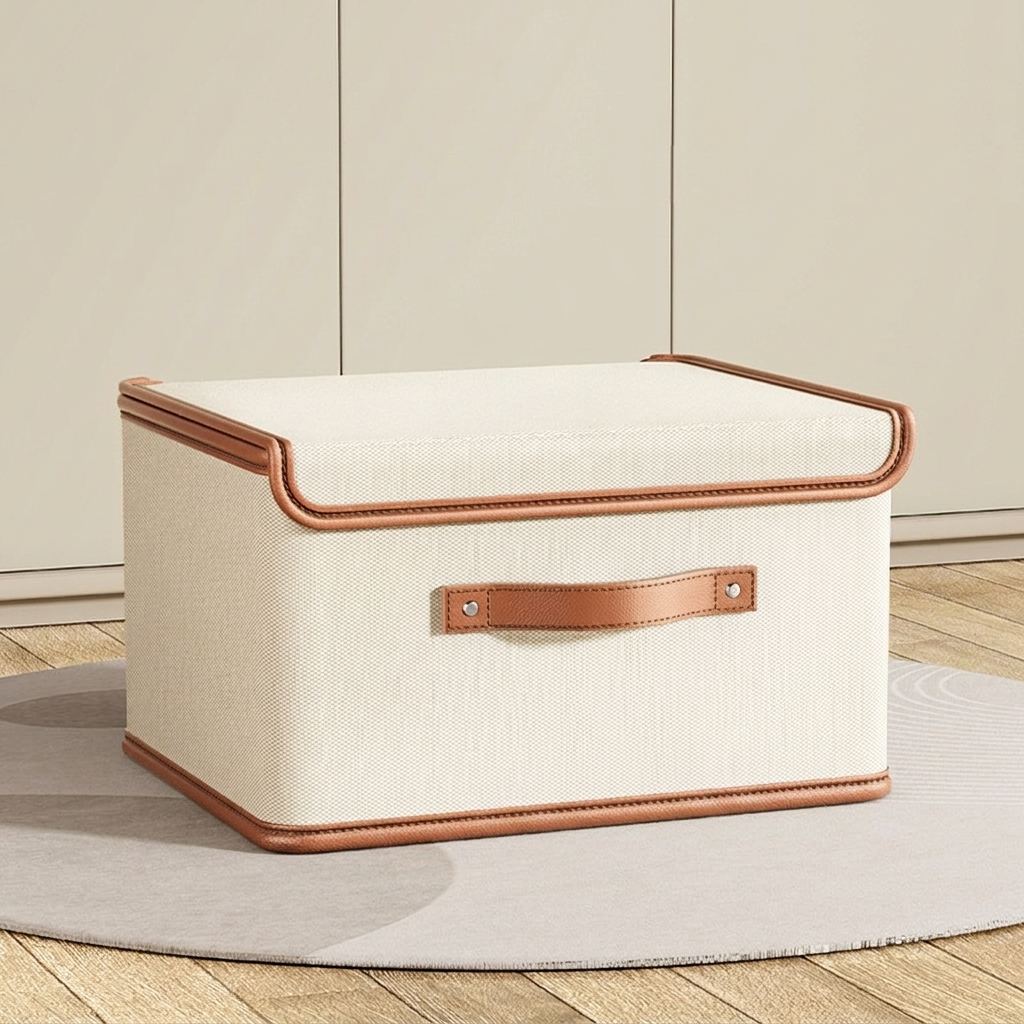 Opbergbox met Deksel en Handvatten Oxford Stof Inklapbaar voor Kast en Kamers | Sansoti