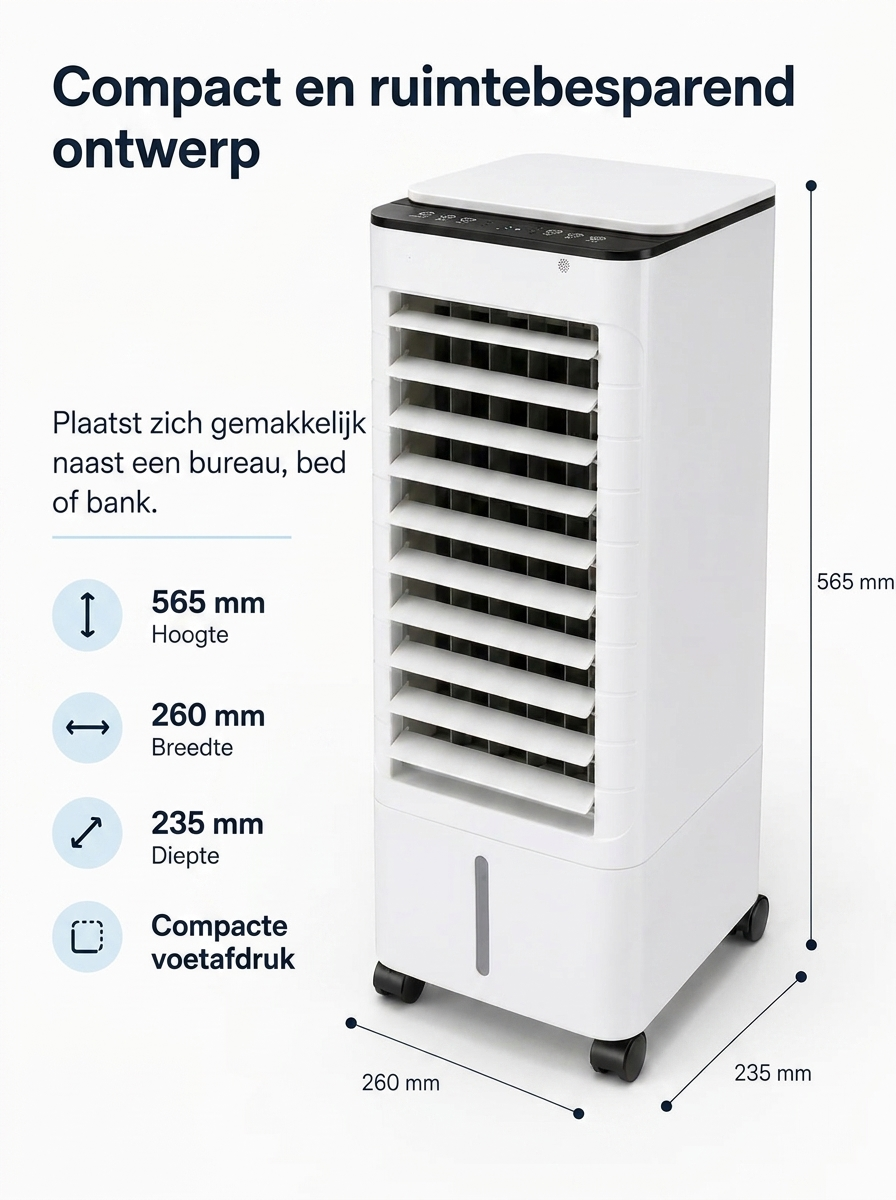 Draagbare Mobiele Aircooler 3-in-1 met 7L Watertank en Afstandsbediening – Energiezuinige Luchtbevochtiger met Timer voor Thuis en Kantoor | Sansoti