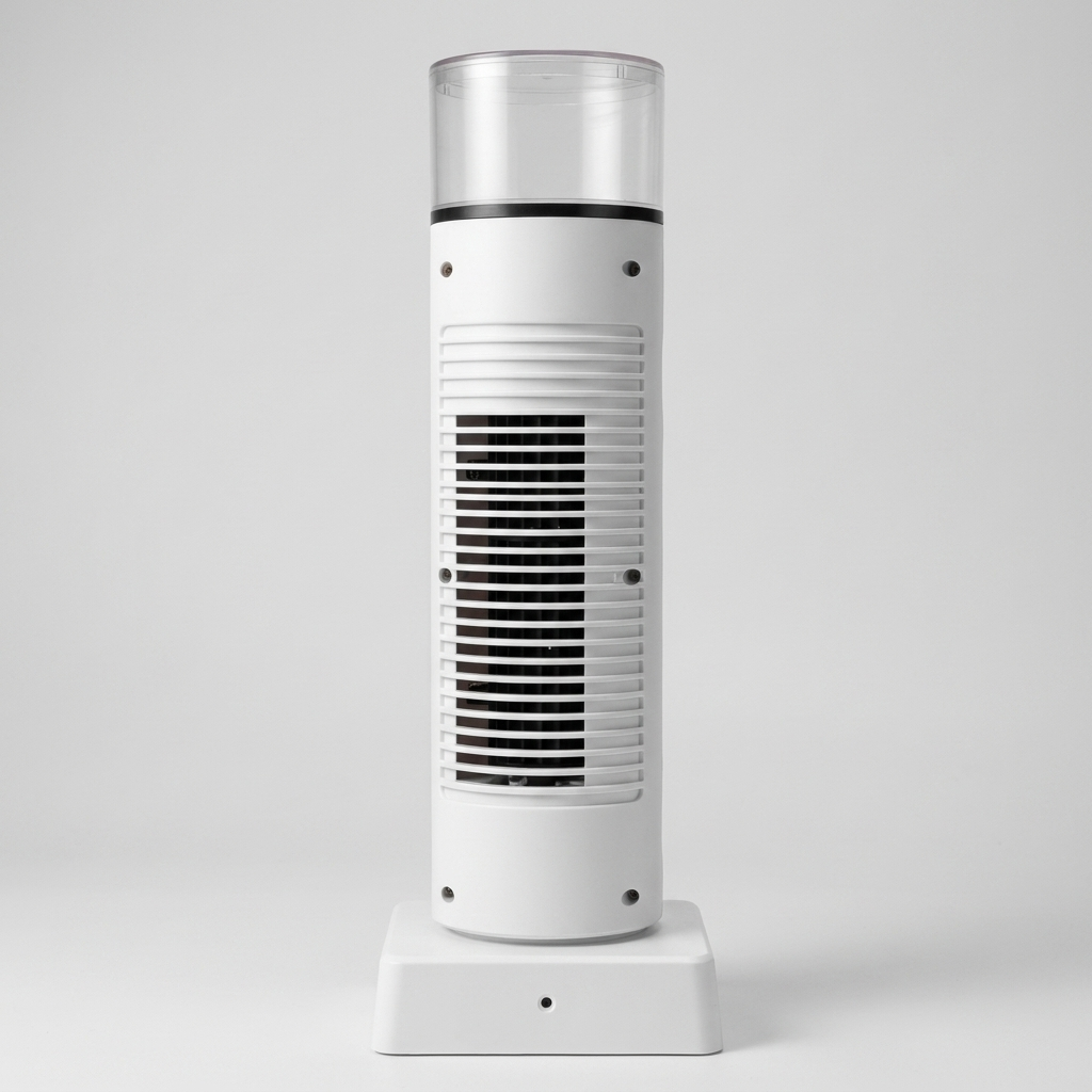 Compacte Bureaukoeler met Luchtbevochtiger 6 Snelheden USB-Ventilator Bladloos Torenmodel LED Kantoor | Sansoti
