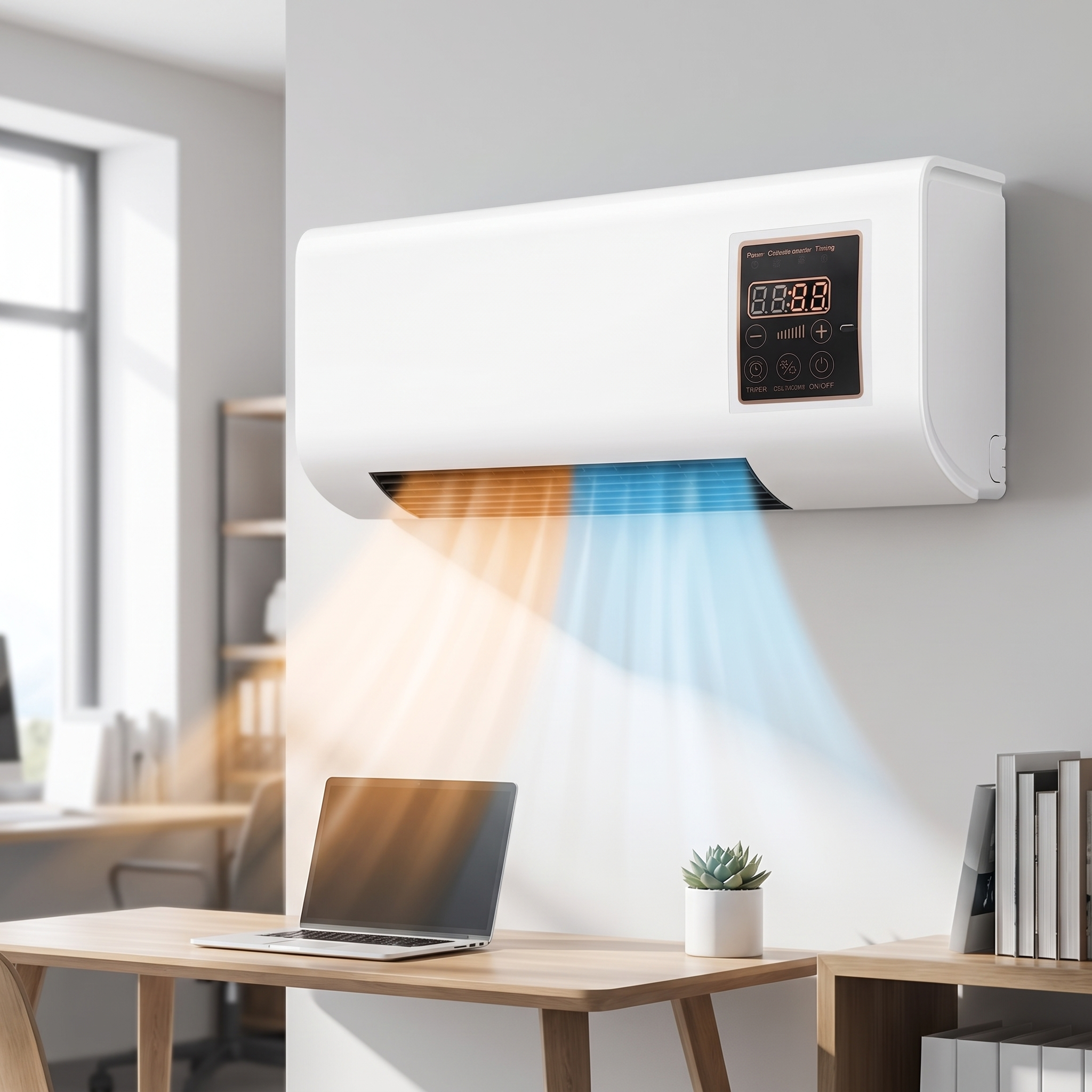 Klimaatunit wandmontage kantoor 4-in-1 airco boven bureau