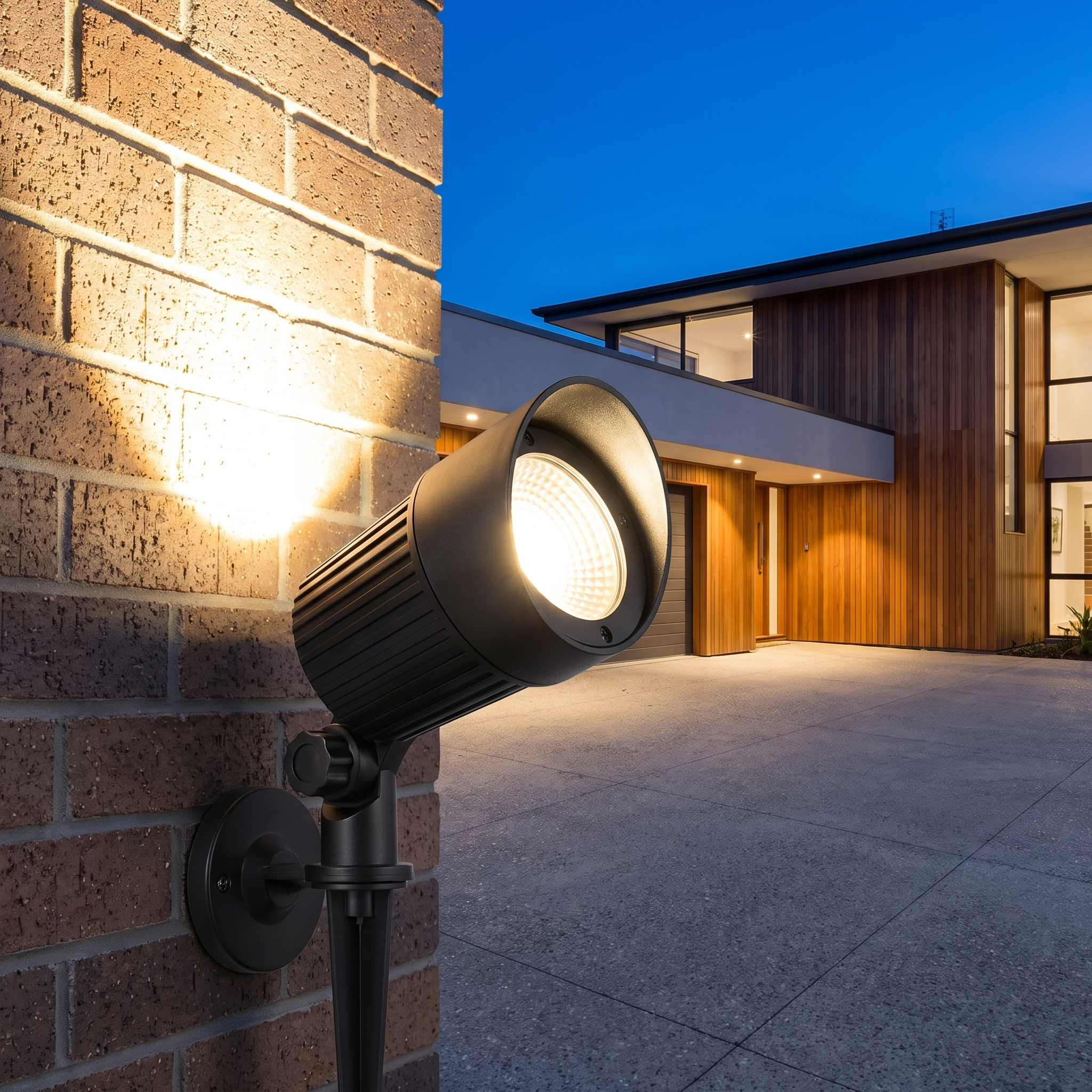 Solar gevelspot LED warmwit IP65 verstelbare zoomlens