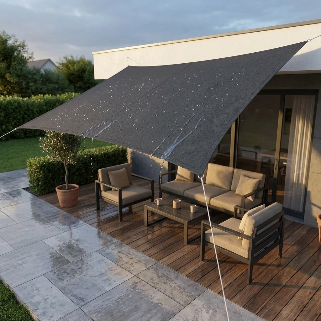 Toile d'ombrage rectangulaire imperméable protection UV terrasse jardin balcon | Sansoti