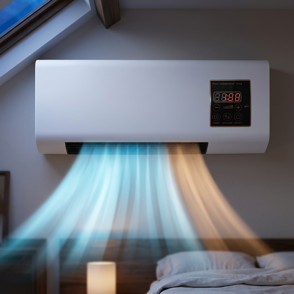 Airco Zonder Buitenunit Slaapkamer 4 in 1 Koelen Verwarmen Ventileren Ontvochtigen Wandmontage Stil Mini Airco Zolderkamer Timer | Sansoti