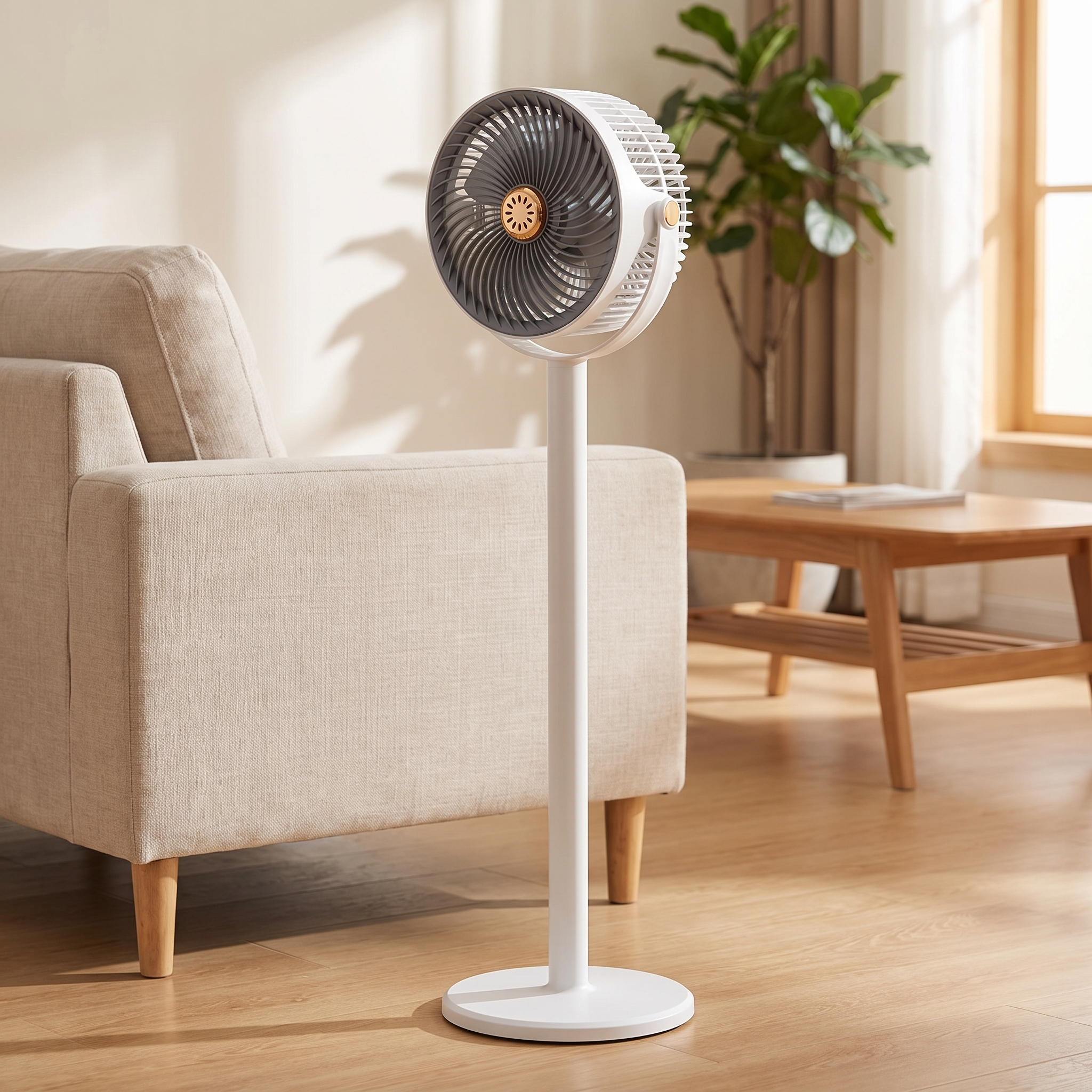 Ventilator 360 graden rotatie staand woonkamer | Sansoti