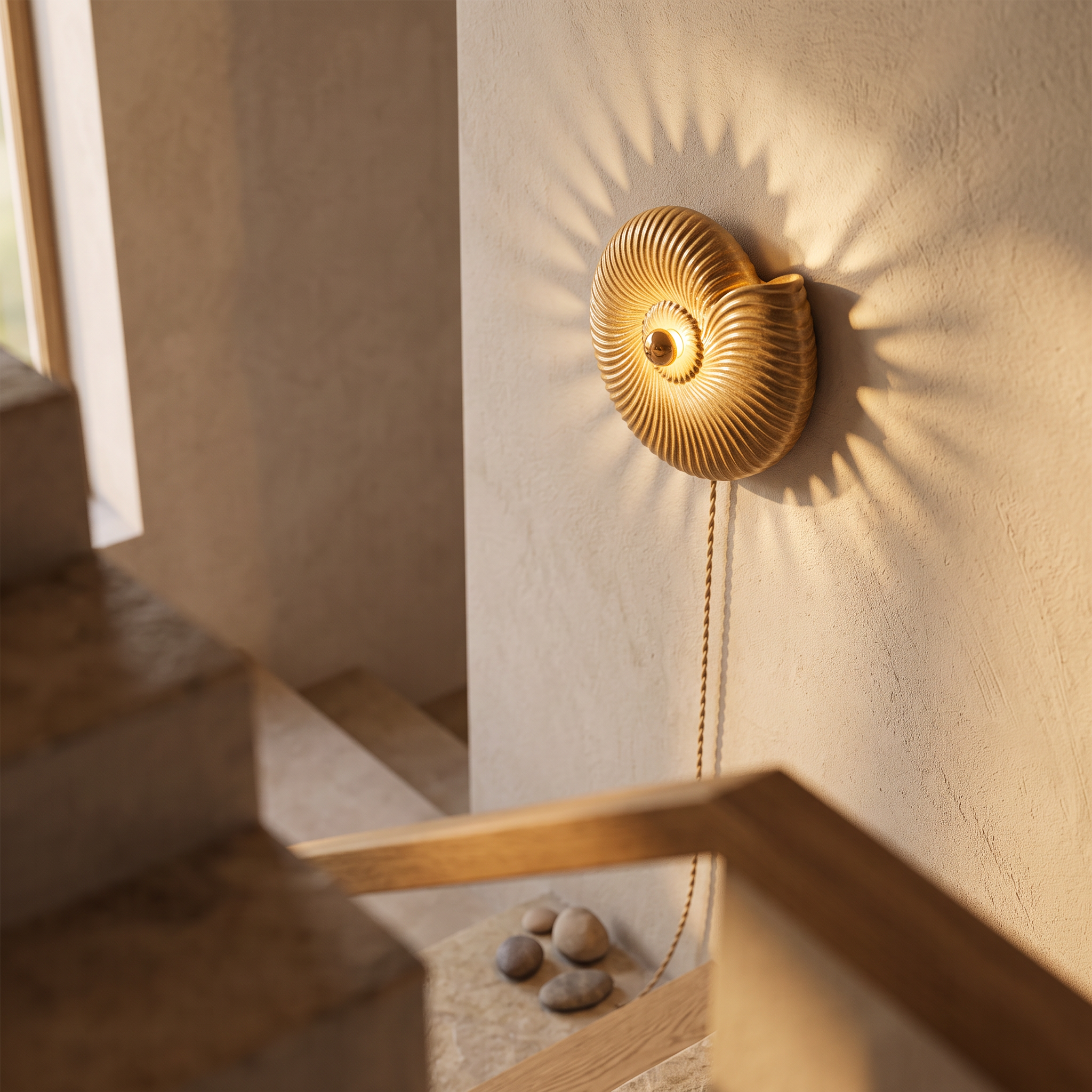 Ronde wandlamp in trapopgang