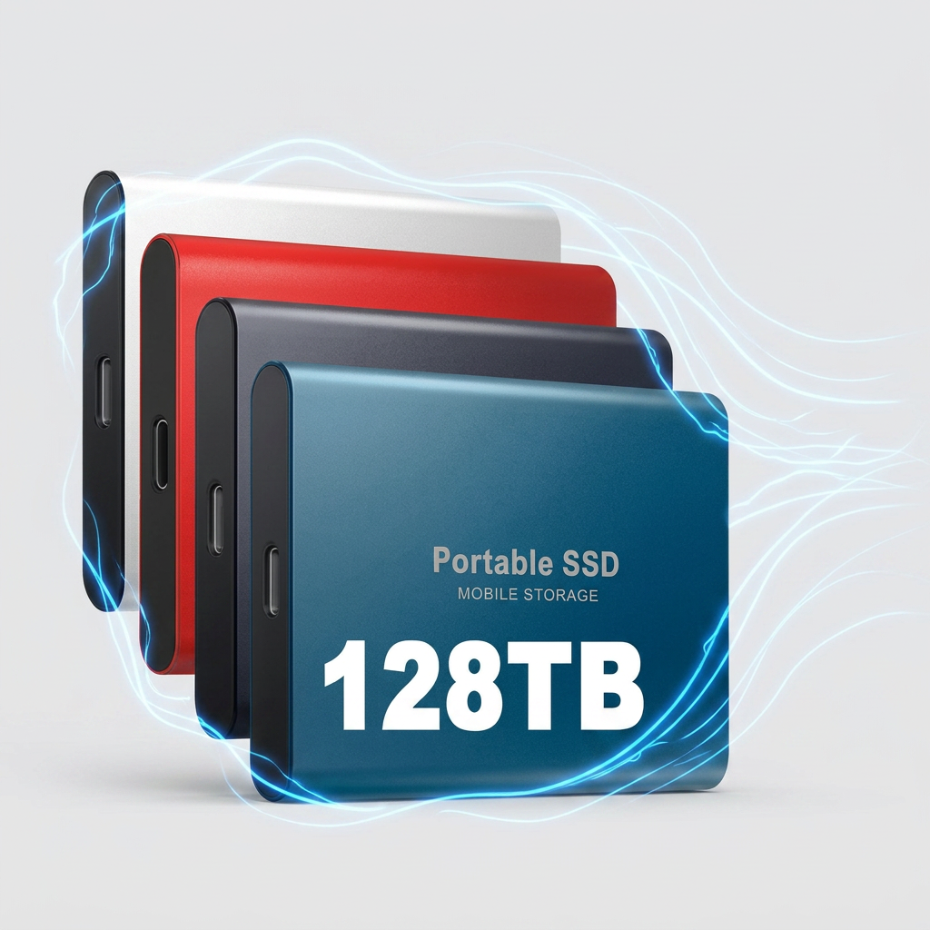 External SSD 128TB Ultra-Fast USB-C 3.1 Portable Hard Drive Compact Storage Universally Compatible for Windows macOS Android Gaming Photography Backup Data Transfer | Sansoti
