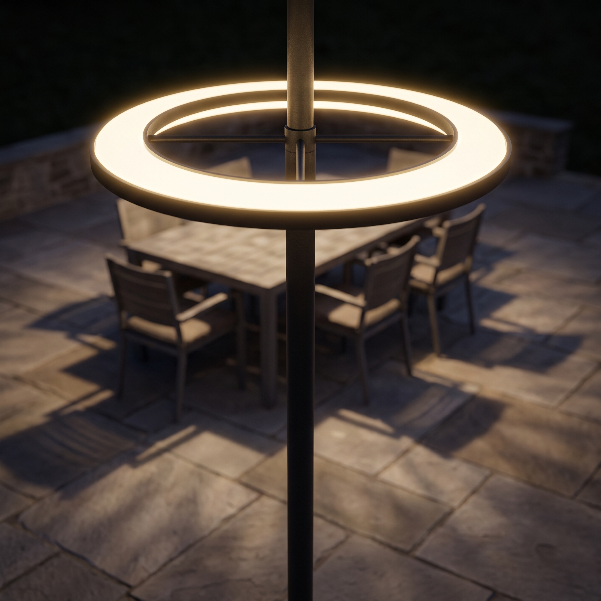 Moonlight tuinverlichting werpt warm licht op terras