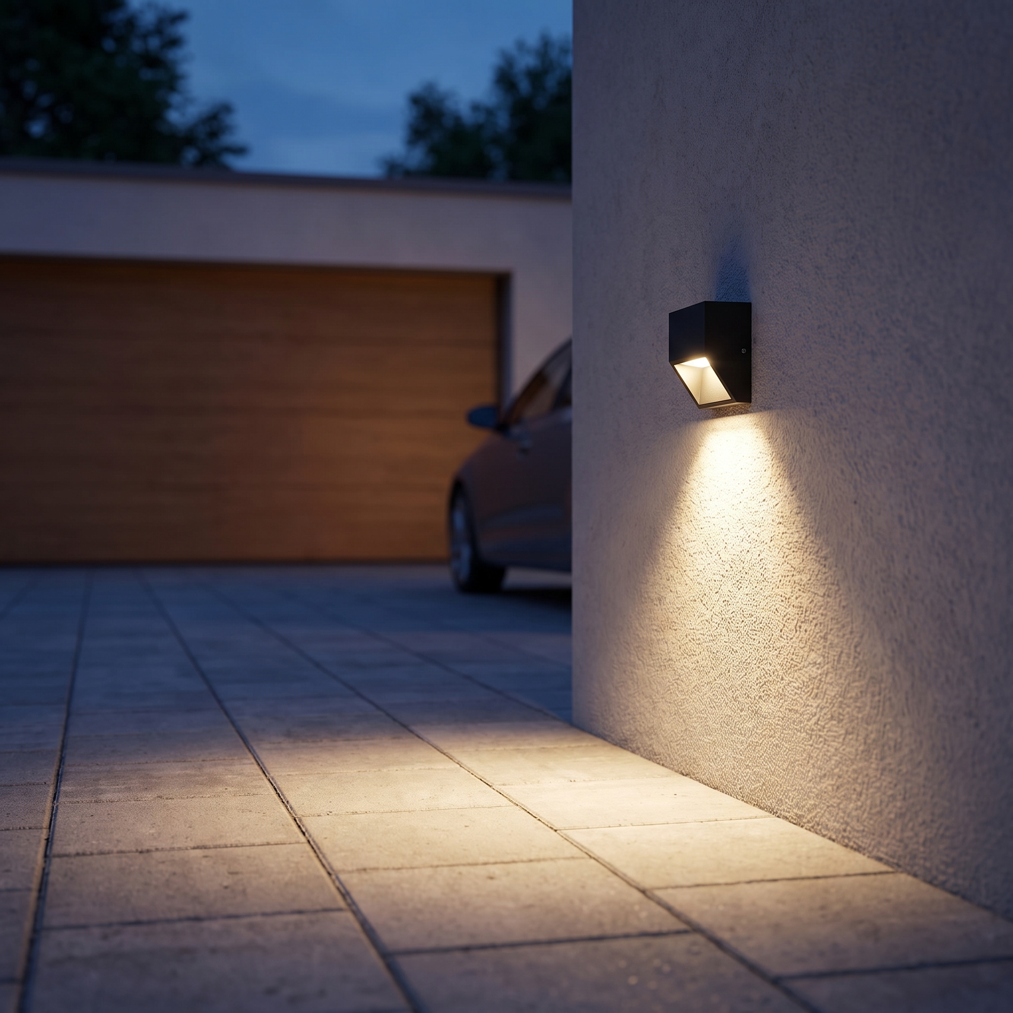 Opritverlichting LED buiten op garagemuur boven oprit