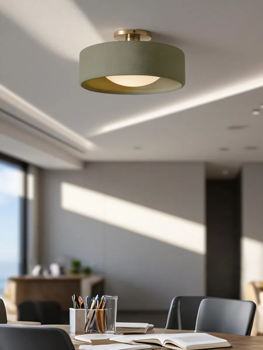 Porseleinen Plafondlamp met Strakke Montage – Moderne Lage Profiellamp Keramiek Opbouwverlichting | Sansoti