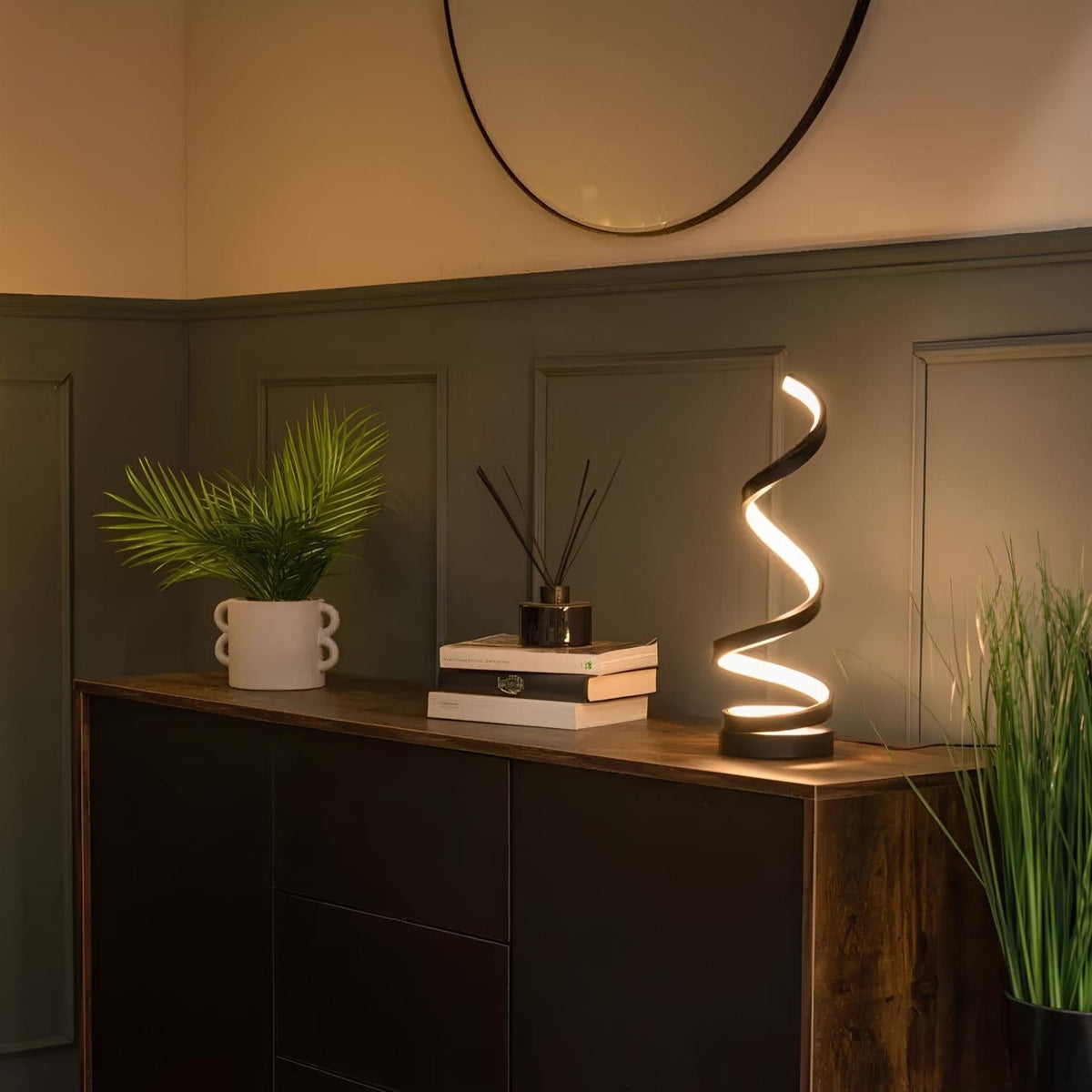 Tafellamp Spiraalvorm Metaal Dimbaar 3 Lichtkleuren Warm Neutraal Koud Wit Moderne Sfeerlamp Bureaulamp | Sansoti