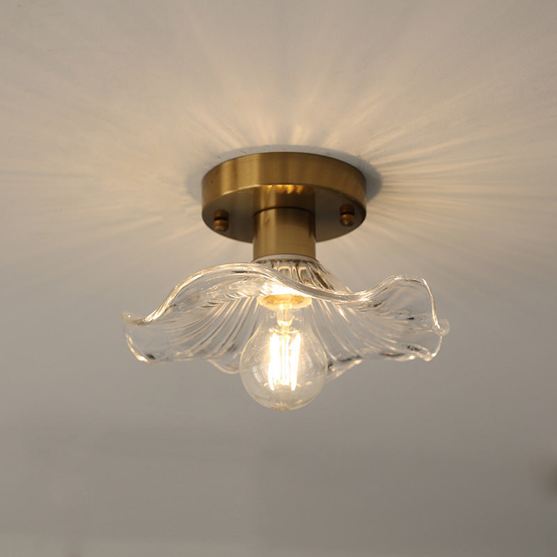 Blossom-Shaped Glass Ceiling Lamp Ø58cm Warm White LED 3000K Aluminum Fixture Living Room Bedroom Lighting | Sansoti
