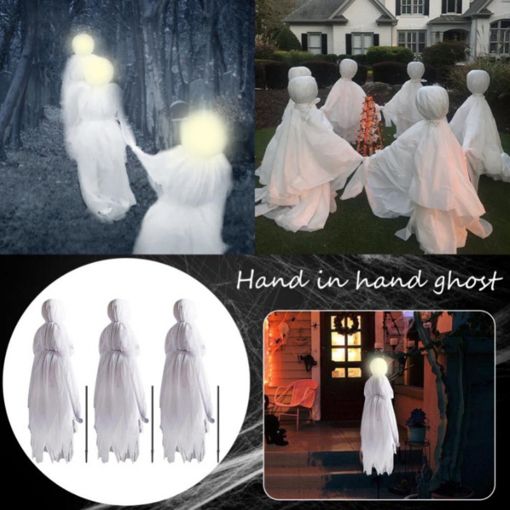 Halloween Ghost Garden Stake with Hands LED Light Creepy Decoration Outdoor Garden Party | Sansoti