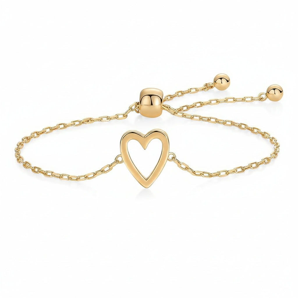 Gouden Hart Armbanden Set voor Moeder en Dochter - Partnerarmbanden met Symbolische Hartbedel - Hypoallergeen 14K Verguld of Verzilverd - Cadeau voor Familie Vriendschap Verjaardag | Sansoti